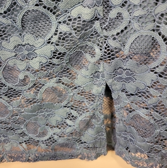 Colletta anthro dark green lace overlay high neck back keyhole lined dress size6 - Picture 3 of 9